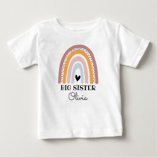 T-shirt Pour Bébé Boho personnalisé Rainbow Big Sister