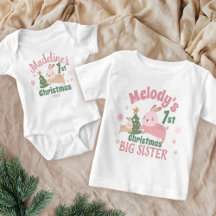 Boho Premier Noël avec mignon lapin, Arbre, Nom