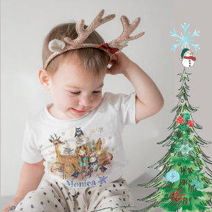 T-shirt Pour Bébé Bois magique d'hiver, Cerf