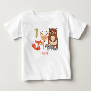 T-shirt Pour Bébé Bois pour enfants 1er anniversaire personnalisé