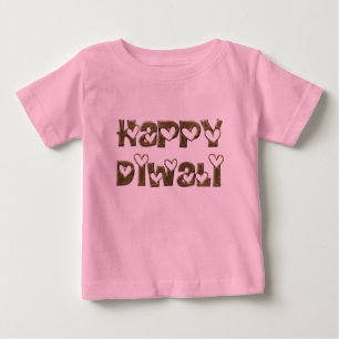 T-shirt Pour Bébé Bon Diwali Saluant Coeur mignon Typographie