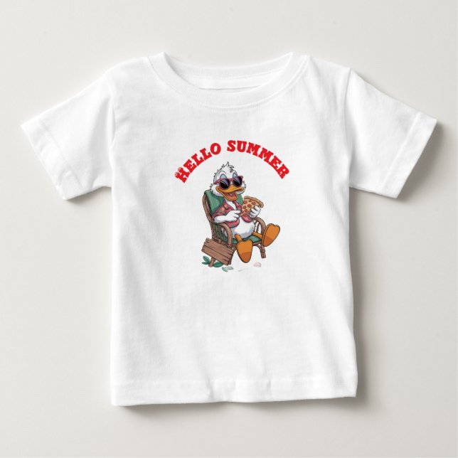 T-shirt Pour Bébé Bonjour été (Devant)