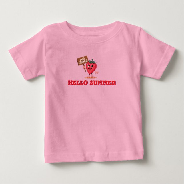 T-shirt Pour Bébé Bonjour été (Devant)