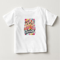 Bonjour Flamingo Mignon Vacances de Plage Tropical
