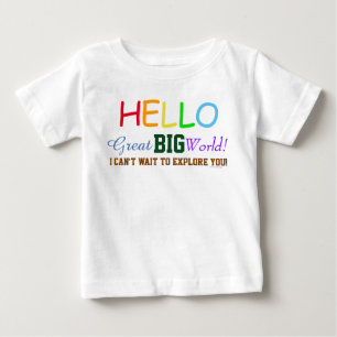 T-shirt Pour Bébé Bonjour Grand Grand Monde mignonne Baby Chemise bi