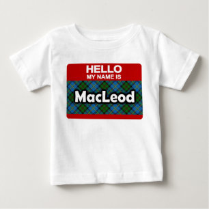 T-shirt Pour Bébé Bonjour mon nom est tartan écossais de clan de