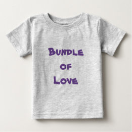 T-shirt Pour Bébé BONNE AMOUR - Simple Mignonne Gris / Violet