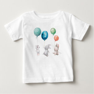 T-shirt Pour Bébé Bonnets de lapin mignonette Balloons de bébé perso