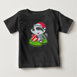 T-shirt Pour Bébé Boule de Noël Racoon