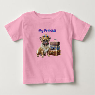 T-shirt Pour Bébé Bouledogue français Princess French Bulldog