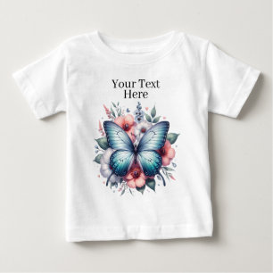 T-shirt Pour Bébé Bouquet de fleurs papillon vibrant Art-96283