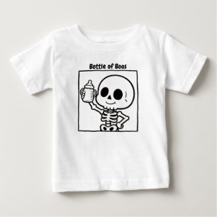 T-shirt Pour Bébé Bouteille de Boos Bébé squelette mignon Halloween
