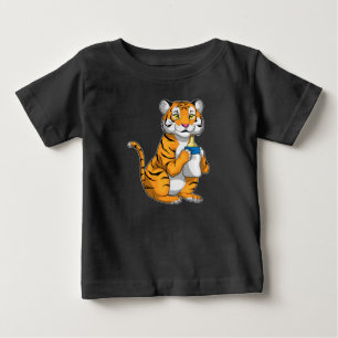 T-shirt Pour Bébé Bouteille de lait pour bébé tigre