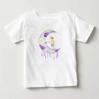 T-shirt Pour Bébé Boy Painting Crescent Moon 