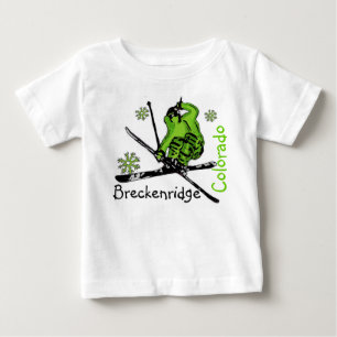T-shirt Pour Bébé Breckenridge Colorado green skier baby tee