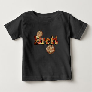 T-shirt Pour Bébé Brett, Nom, Logo Fait D'Une Pizza Suprême,