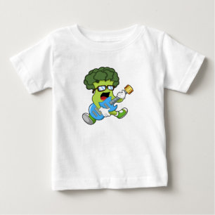 T-shirt Pour Bébé Brocoli comme musicien avec guitare