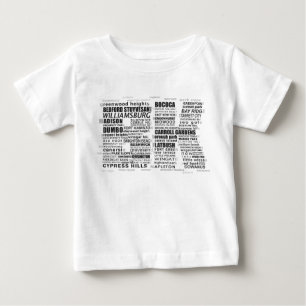 T-shirt Pour Bébé Brooklyn BK NYC Word Art Map