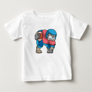 T-shirt Pour Bébé Bulldog au sport avec football et casque