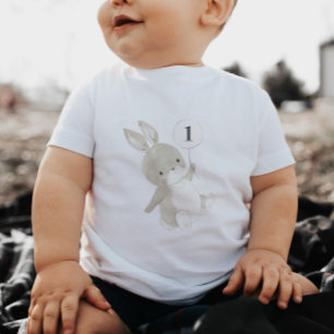 T-shirt Pour Bébé Bunny Balloon 1er anniversaire