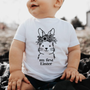 T-shirt Pour Bébé Bunny Floral Mon premier maillot de bébé de Pâques