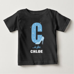 T-shirt Pour Bébé C est pour Cendrillon   Ajouter votre nom 2