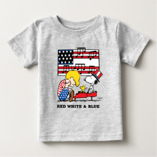 T-shirt Pour Bébé cacahuètes Schroeder patriotique, Woodstock & Sn