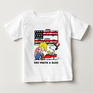 T-shirt Pour Bébé cacahuètes Schroeder patriotique, Woodstock & Sn
