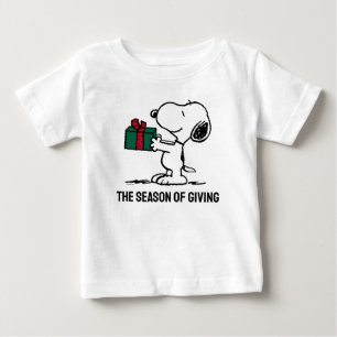 T-shirt Pour Bébé cacahuètes Snoopy Christmas Gift Giver