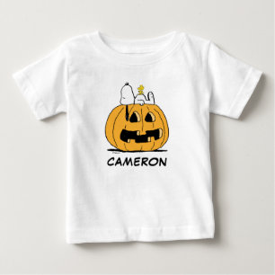 T-shirt Pour Bébé cacahuètes   Snoopy et Woodstock Jack-O-Lantern