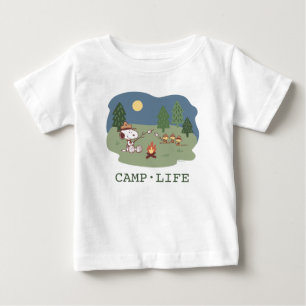 T-shirt Pour Bébé cacahuètes   Snoopy & Woodstock au feu de camp
