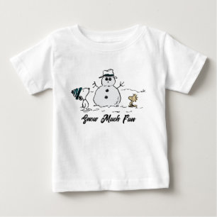 T-shirt Pour Bébé cacahuètes   Snoopy & Woodstock Build A Snowman