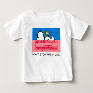 T-shirt Pour Bébé cacahuètes   Snoopy & Woodstock Musique & Pois