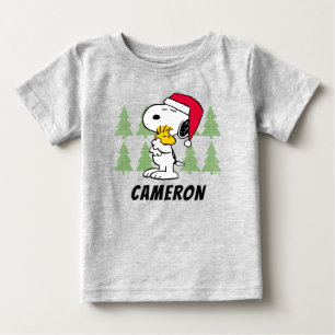 T-shirt Pour Bébé cacahuètes Snoopy & Woodstock Santa Claus Hug