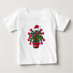 T-shirt Pour Bébé Cactus de Noël Schlumbergera Bridgesii Vacances