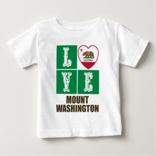 T-shirt Pour Bébé California State Flag Heart Love Mount Washington