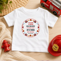 Camion de pompier rouge et blanc Fête de 1er anniv