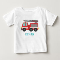 Camion de pompiers rouge mignon pour les petits po