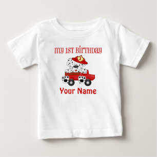T-shirt Pour Bébé Camion d'incendie d'anniversaire