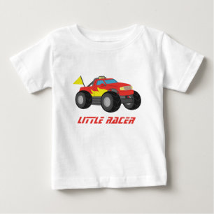 T-shirt Pour Bébé Camion Monstre de Course Rouge, pour Bébés Garçons