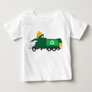 T-shirt Pour Bébé Camion poubelle de recyclage