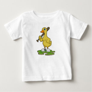 T-shirt Pour Bébé Canard au baseball avec batte de baseball