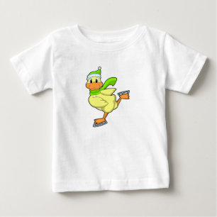 T-shirt Pour Bébé Canard au patinage sur glace avec patins sur glace