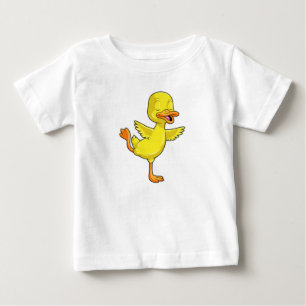T-shirt Pour Bébé Canard au Yoga Fitness sur une jambe