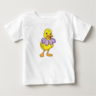 T-shirt Pour Bébé Canard avec marguerite