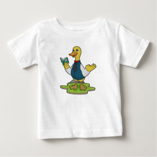 T-shirt Pour Bébé Canard comme enseignant avec livre