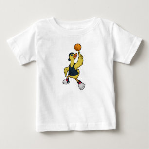 T-shirt Pour Bébé Canard comme joueur de basketball avec basket-ball