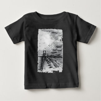 T-shirt Pour Bébé Cancun Beach noir et blanc nuageux