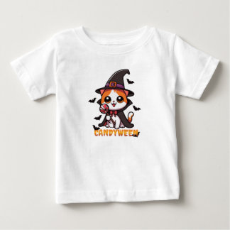 T-shirt Pour Bébé candyween - chatte sorcière halloween