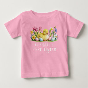 T-shirt Pour Bébé Caneton personnalisé pour son premier Pâques